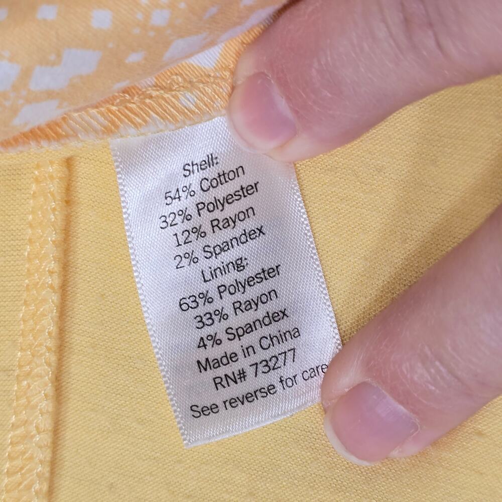 Croft Barrow Yellow White Geometric Mini Skirt Skort Stretch Activewear Women 12 - Picture 7 of 8